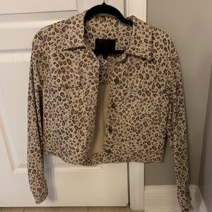 Leopard Print Button-Up Jacket